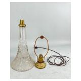 Cut Glass Lamp Base with Brass Fittings