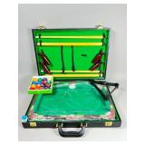 Miniature Billiards Table Set in Carrying Case