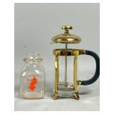 Glass French Press and Dairymaid Bottle
