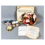 Norman Rockwell Plate and Figural Mugs Set