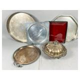 Decorative Metal Trays and Dish Set