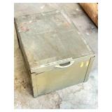 Metal Storage Box With Hinged Lid