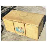 Vintage Childrenï¿½s Toy Chest with Illustration