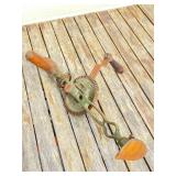 Metal Hand-Crank Drill with Wooden Handles