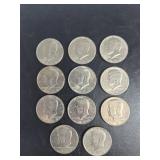 12 Kennedy Half Dollar Coins