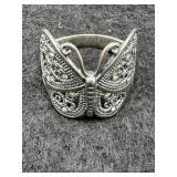 Silver Butterfly Ring With Filigree Details