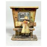 Brass Music Box with Figure and Piano