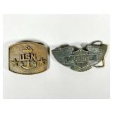 USN and Harley-Davidson Belt Buckles