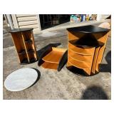 Modular Wooden Furniture Set With Black Accents