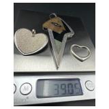 Sterling Silver Pendant and Charms, 39.05 g