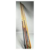 Four Pool Cues, Mixed Materials