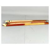 4 Pool Cue Sticks with Screw Joints