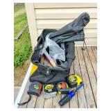 Tool Bag With Assorted Measuring Tools and Hammers
