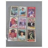 Nine Vintage Baseball Cards