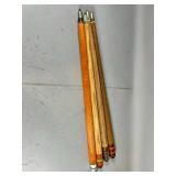 Four Wooden Pool Cue Shafts