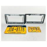 NY License Plates and FOP Frames Lot