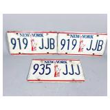 Three New York License Plates