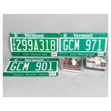 Three Vermont License Plates and Music Cassettes