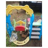 Childrenï¿½s Plastic Slide and Swing Set