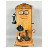 Oak Wall-Mounted Telephone by Stromberg-Carlson