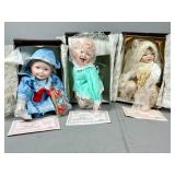3 Knowles Collectible Porcelain Dolls
