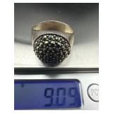 Sterling Silver Ring with Dome Design