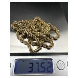 14 Karat Gold Rope Chain Necklace