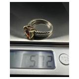 Sterling Silver Ring with Gemstones, Stamped 925