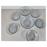 7 Clear Pyrex Bowls with Handles