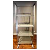 Metal and Glass 5-Shelf Unit