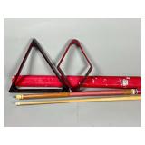 Viking Pool Cue Set with Case and Racks