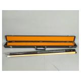 Pool Cue with Case and Orange Interior