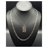 Silver Tone Necklace Set with Pendant