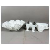 White Hobnail Milk Glass Pieces