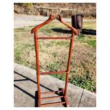 Wooden Valet Stand with Brass Accents