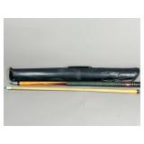 Pool Cue with Two-Piece Design and Case