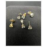 Metal and Clear Stone Earrings