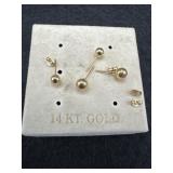 14K Gold Ball Stud Earrings