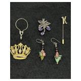 Jewelry Pins and Earrings Lot