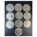 10 Kennedy Half Dollars