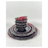 Ruby Red Glass Dinnerware Set