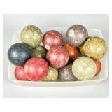 15 Vintage Clay Billiard Balls