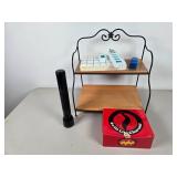 Metal Shelf, Flashlight, Charcoal, and Pill Organi