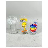 Three Vintage Glass Tumblers