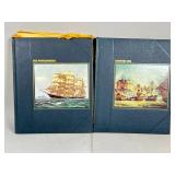2 Ship History Books in Slipcases