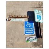 Signage And License Plate Lot