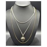 Multilayer Necklace with Cross Pendant