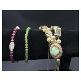 Three Beaded Bracelets with Pendant