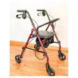 Folding Rollator Walker with Seat and Storage