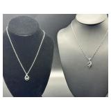 Sterling Silver S925 Necklace Pair